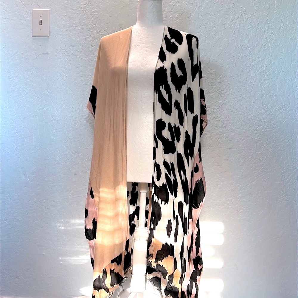 Say  What ?  Rayon Animal Printed Kimono